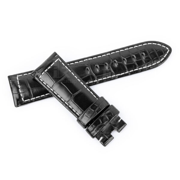 Genuine best quality OEM handmade custom Black Panerai Alligator Strap and watch band replacement 22mm 24mm for Panerai Luminor Due luxury watches from dr watchstrap for sale - Shop the premium crocodile material leather straps and watchbands online at a low price
