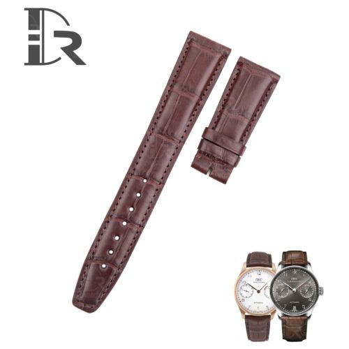 22mm Replacement Brown Leather Watch Band fit for IWC Portuguese