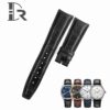 1618889861-Curved-end-IWC-22mm-black-leather-watch-strap-handmade (1) 22mm IWC Curved End Black Alligator Leather watch strap handmade