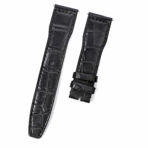 Custom best quality handmade black alligator crocodile 20mm 21mm leather IWC watch straps and watch bands replacement for IWC Pilot's watch Mark XVIII Chronograph - shop the grade A crocodile leather watchbands online