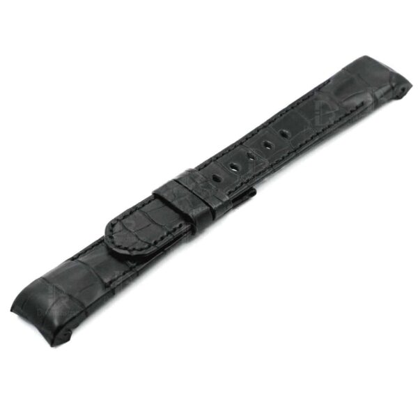 In Stock - 22mm Black Alligator leather watch band replacement for Corum Admirals Cup