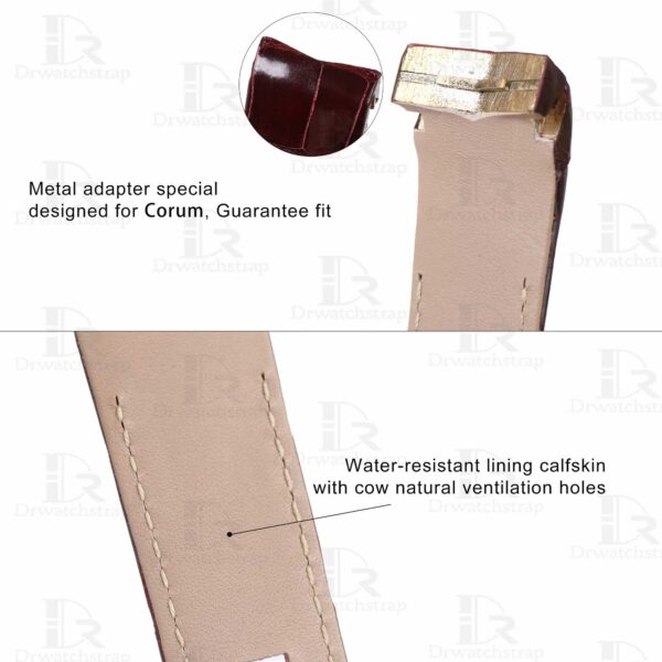 Alligator Leather watch strap fit for Corum Admirals Cup watch (3) Custom handmade Replacement Black Alligator Leather watch band fit for Corum Admirals Cup strap