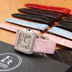 Replacement leather watch strap band fit for Cartier Santos 100