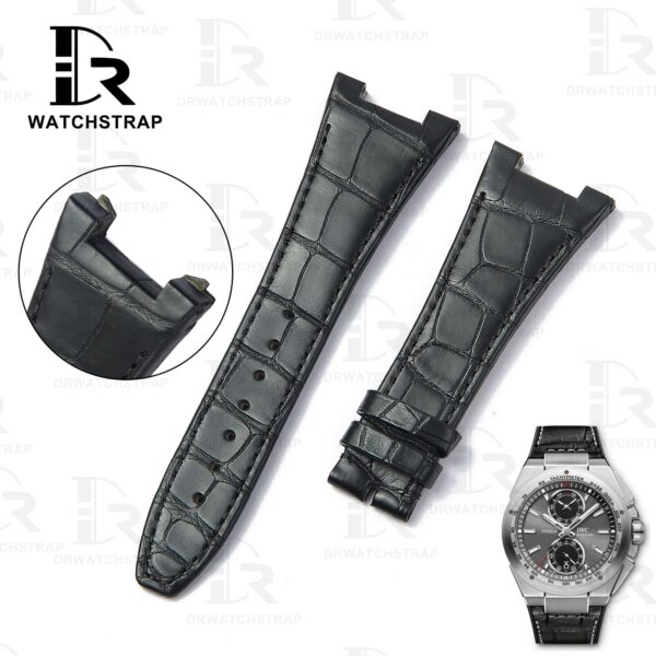 Buy Custom IWC Ingenieur 3227 3239 29mm Black Leather watch band Replacement strap