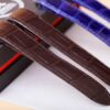 Custom handmade best quality replacement Blue Brown America Alligator crocodile leather Cartier Santos 100 watch straps and watch bands for Cartier Santos 100 Medium Large Chronograph XL size watches - OEM aftermarket high-end leather watchbandx and strap online at a low price