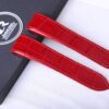Custom Cartier Santos 100 red alligator leather watch band - Drwatchstrap