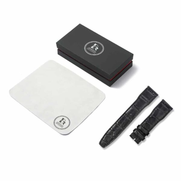 Handcrafted Black Croco Leather strap fit for IWC Pilot Mark XVII watch