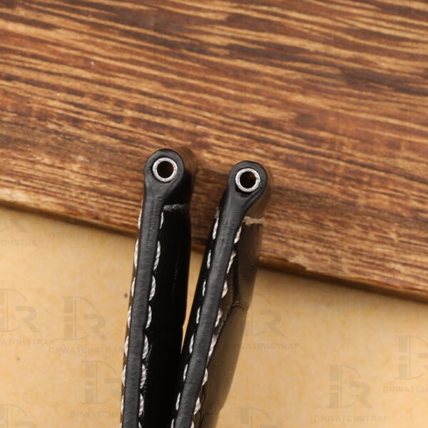 Handmade crocodile Black leather watch strap for Panerai Luminor watchband (1)