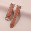 Handmade custom brown leather strap for Hermes Apple watch band