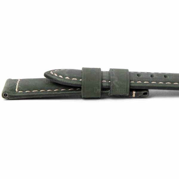 Custom aftermarket OEM best calfskin Oliver green Panerai leather watch straps & watch bands 22mm 24mm 26mm replacement for Panerai Luminor Marina, Radiomir, Submersible luxury watches - Shop the premium best calfskin material leather strap and watchband from Dr watchstrap at a low price