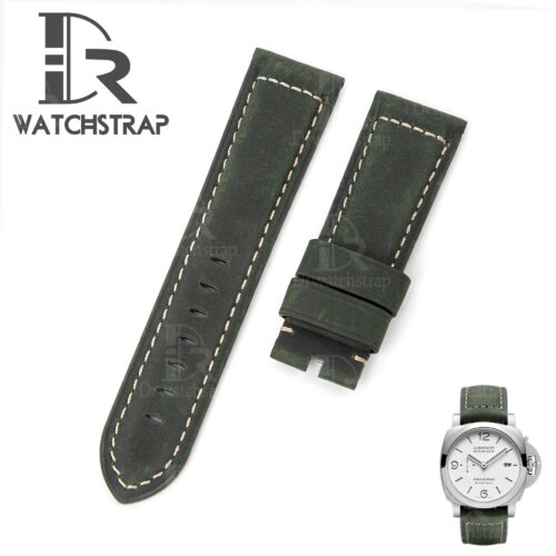 Custom aftermarket OEM best calfskin Oliver green Panerai leather watch straps & watch bands 22mm 24mm 26mm replacement for Panerai Luminor Marina, Radiomir, Submersible luxury watches - Shop the premium best calfskin material leather strap and watchband from Dr watchstrap at a low price