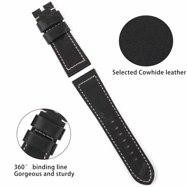 Panerai strap 24mm brown leather watch band