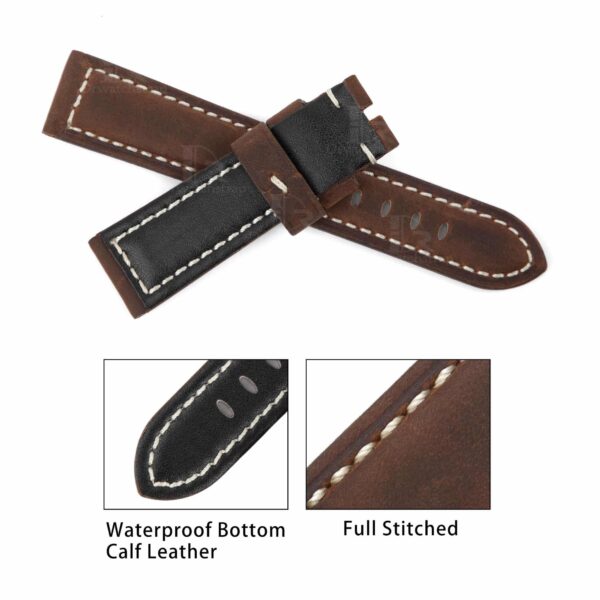 Best quality brown calfskin Panerai replacement strap 24mm 22mm 26mm & leather OEM Custom watch band for Panerai Luminor Due Radiomir watches from DR Watchstrap - Shop and buy calf leather handmade OEM straps and watchbands online at a low price