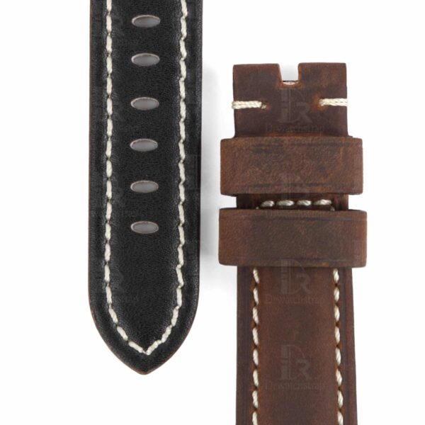 Best quality brown calfskin Panerai replacement strap 24mm 22mm 26mm & leather OEM Custom watch band for Panerai Luminor Due Radiomir watches from DR Watchstrap - Shop and buy calf leather handmade OEM straps and watch bands online at a low price