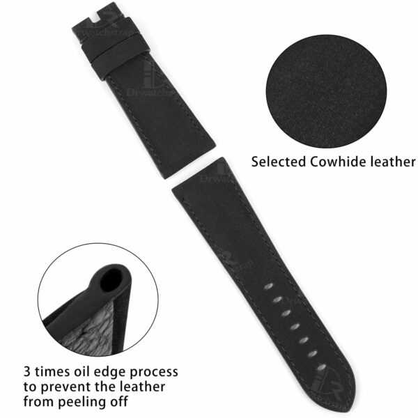 Custom OEM Premium calf material black leather Panerai strap 24mm 26mm 22mm & watch band replacement for Panerai Luminor Due Radiomir luxury watches for sale - Shop the best quality calfskin watch straps and watchbands from DR Watchstrap online at a low price