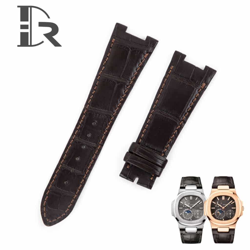 Patek Philippe Nautilus 5712 handmade brown leather strap for sale