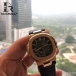 patek philippe ladies nautilus 7011 brown leather alligator watch band dr watch strap (1)