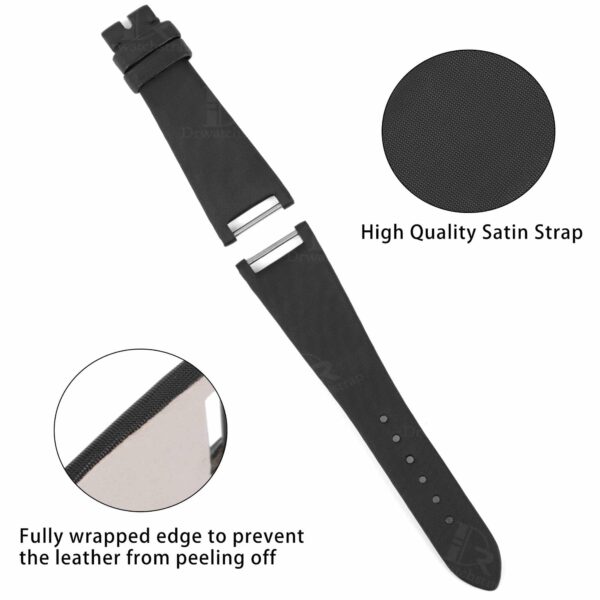 High quality satin replacement black brown orange gold green gray cream Patek Philippe watch bands and watch strap online with deployment buckle wrist band compatible with Patek Philippe Twenty-4 for sale