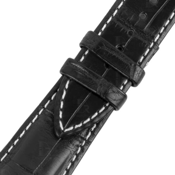 Custom handmade Grade A alligator black leather Franck Muller Conquistador strap and watch band replacement for Franck Muller Conquistador Grand Prix 8900 9900 SC DT GPG luxury watches - Best quality crocodile watch bands online at a low price