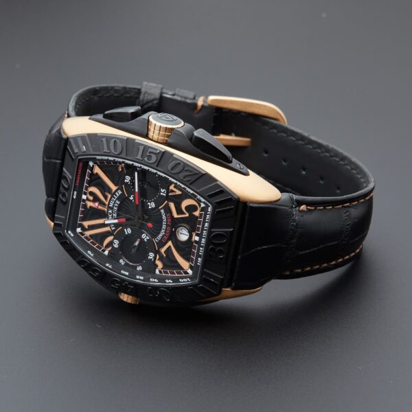 Buy handmade replacement black leather strap & band fit for Franck Muller 8900 watches OEM Wholesale