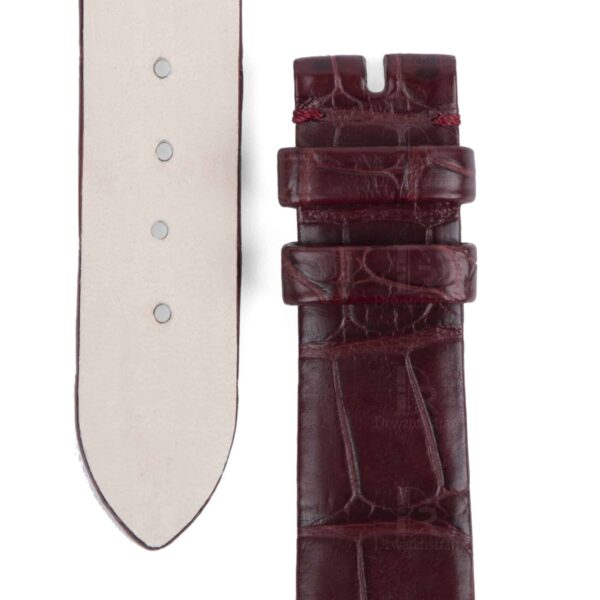 Handmade burgundy leather strap fit for Jaeger-Lecoultre Rendez-Vous Moon Series