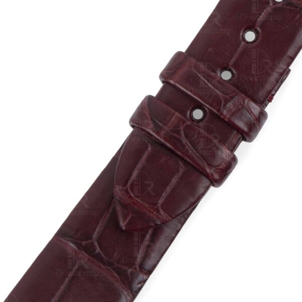 Handmade burgundy leather strap fit for Jaeger-Lecoultre Rendez-Vous Moon Series