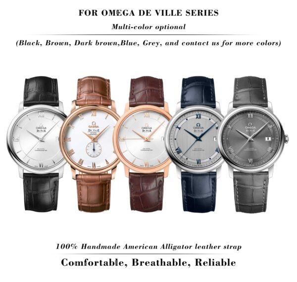 Replacement Omega blue leather strap for sale 18mm 20mm