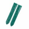 Best genuine Cartier handmade best quality American Alligator green leather strap and watch band replacement with 16mm 18mm 20mm 23mm lug sizes for Cartier Ronde Tank Solo, American tank, France tank, Must, Ronde, Cle de, and more models for sale - Shop the premium OEM custom Cartier straps from dr watchstrap at a low price