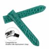 Best genuine Cartier handmade best quality American Alligator green leather strap and watch band replacement with 16mm 18mm 20mm 23mm lug sizes for Cartier Ronde Tank Solo, American tank, France tank, Must, Ronde, Cle de, and more models for sale - Shop the premium OEM custom Cartier straps from dr watchstrap at a low price