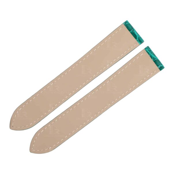 Best genuine Cartier handmade best quality American Alligator green leather strap and watch band replacement with 16mm 18mm 20mm 23mm lug sizes for Cartier Ronde Tank Solo, American tank, France tank, Must, Ronde, Cle de, and more models for sale - Shop the premium OEM custom Cartier straps and watchbands from dr watchstrap at a low price