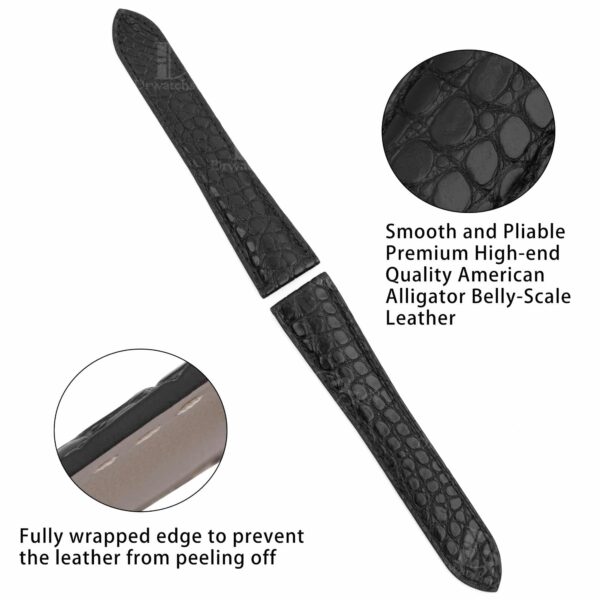 Custom best quality material alligator crocodile Cartier Tank & Ronde solo black brown blue orange green gold watch leather strap and watch band replacement 16mm 18mm 20mm 23mm size compatible with Cartier Tank & Ronde solo small large - Shop the high-end quality straps and watchbands from DR watchstrap