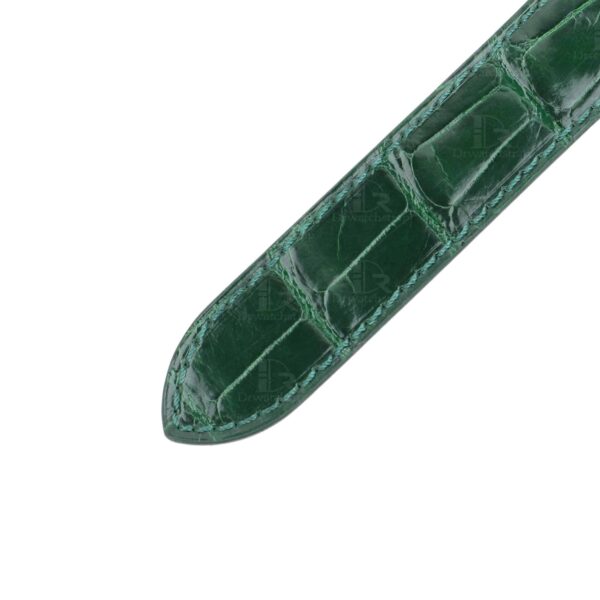Genuine custom green alligator leaher strap and watch band replacement for Cartier Ballon bleu watches - OEM high-end quality watchbands online at a low price
