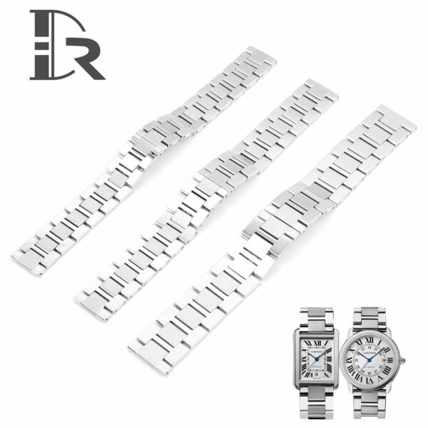 Stainless Steel bracelet for Cartier Tank Solo watch band 16mm 17.5mm 20.5mm