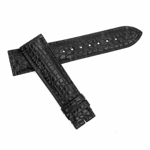 Cartier Tank Ronde Solo Replacement Black Leather Alligator watch strap band handmade 16mm 18mm 20mm 23mm