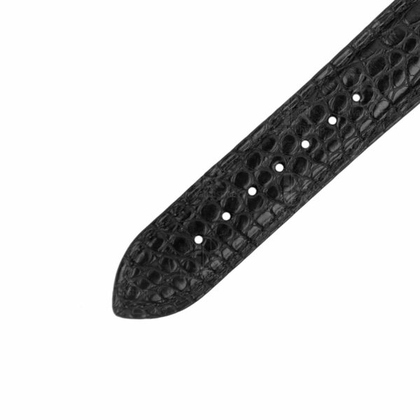 Best quality genuine handmade black alligator round-scale Cartier Tank Ronde Solo leather strap and watch band replacement online for Cartier Ronde & Tank Solo, American tank, France tank, Must, Ronde, Cle de, and more watches - custom aftermarket watchbands OEM