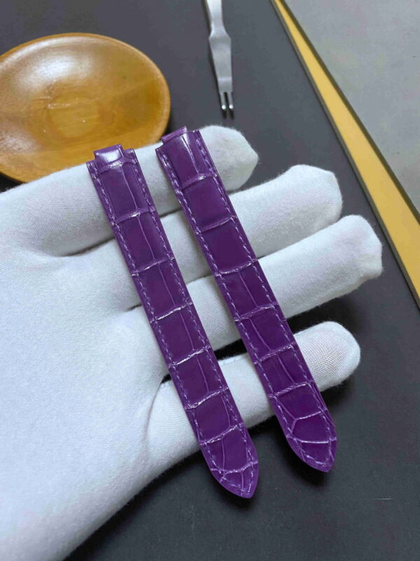 Genuine custom purple alligator leaher strap and watch band replacement for Cartier Ballon bleu watches - OEM high-end quality watchbands online at a low price
