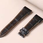 Custom handmade black alligator watch bands for Franck Muller Conquistador 9900 SC DT GPG strap