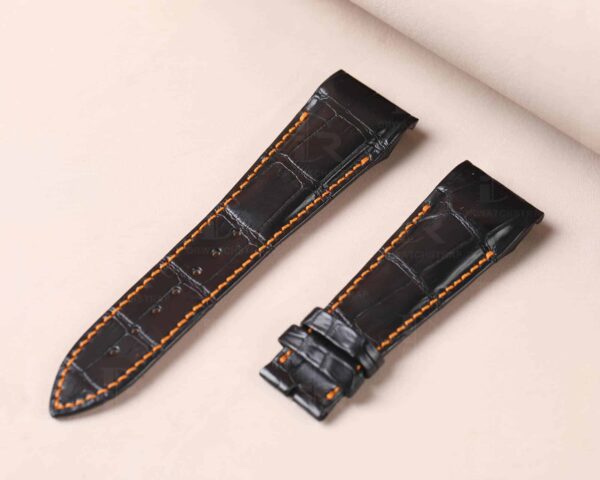 Custom handmade Grade A alligator black leather Franck Muller Conquistador strap and watch band replacement for Franck Muller Conquistador Grand Prix 8900 9900 SC DT GPG luxury watches - Best quality crocodile watch bands online at a low price