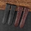 Custom Alligator Round scale Cartier de Santos Black Brown leather watch strap for Cartier Santos 100