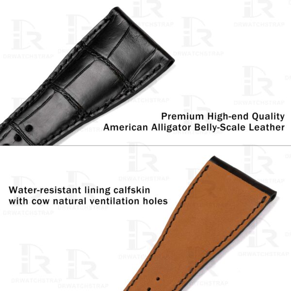 Water-resistant calfskin linning material and genuine alligator leather material