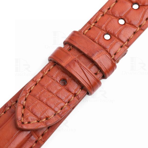 Genuine best quality Belly-scale brown alligator crocodile custom Bvlgari leather watch strap & watch band replacement for Bvlgari Diagono Aluminium AL38A L3276 mens and women's luxury watch - OEM aftermarket high-end straps and watchbands online at a low price from dr watchstrap
