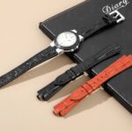 Handmade Black Leather Strap for Bvlgari Diagono watch