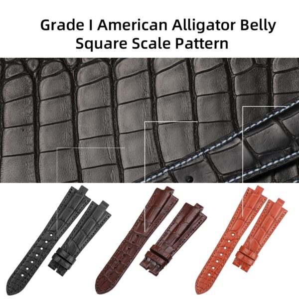 Bvlgari Bulgari Diagono alligator leather watch strap black brown