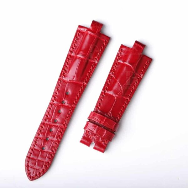 Genuine best quality Belly-scale red alligator crocodile custom Bvlgari leather watch strap & watch band replacement for Bvlgari Diagono Aluminium AL38A L3276 mens and women's luxury watch - OEM aftermarket high-end straps and watch bands online at a low price from dr watchstrap