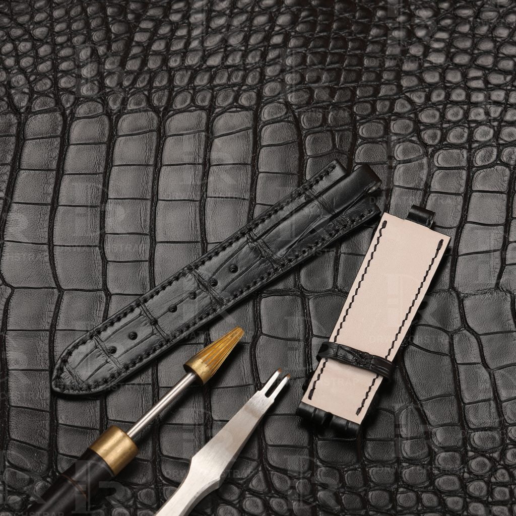 Custom alligator leather watch band for Bvlgari Diagono (2)