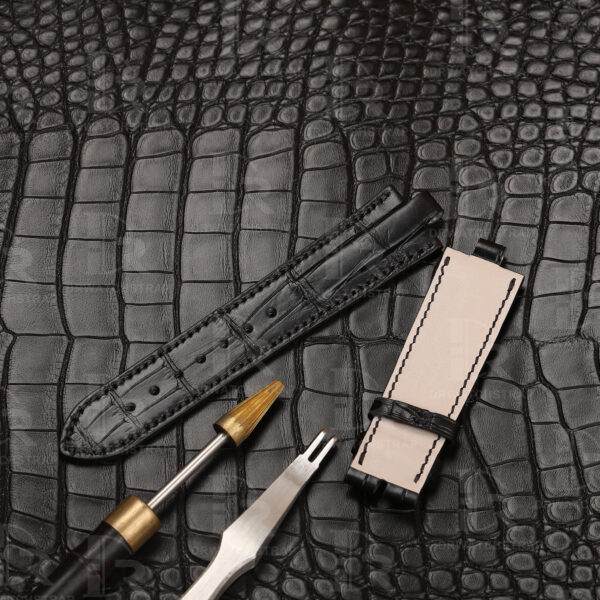 Custom alligator leather watch band for (2)