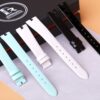 Custom afternarket best high-end quality cyan turquoise ice blue white black satin leather Bulgari Bvlgari B.Zero1 watch band & watch strap replacement for Bvlgari luxury mens women watches - Shop the premium satin material straps and wrist bands for sale low price from dr watchstrap