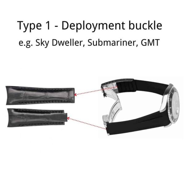 Rolex Sky Dweller, Submariner, GMT buckle with leather strap