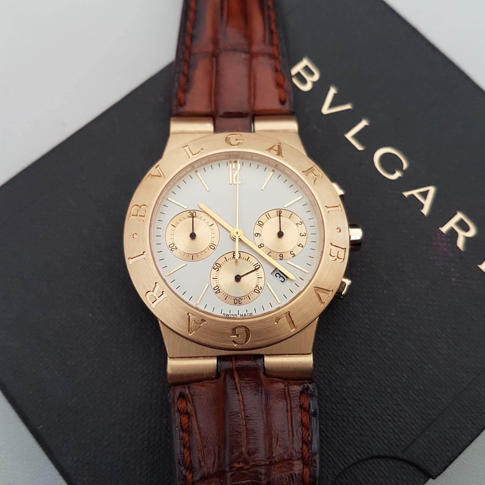 Bvlgari Diagono al38a with leather strap