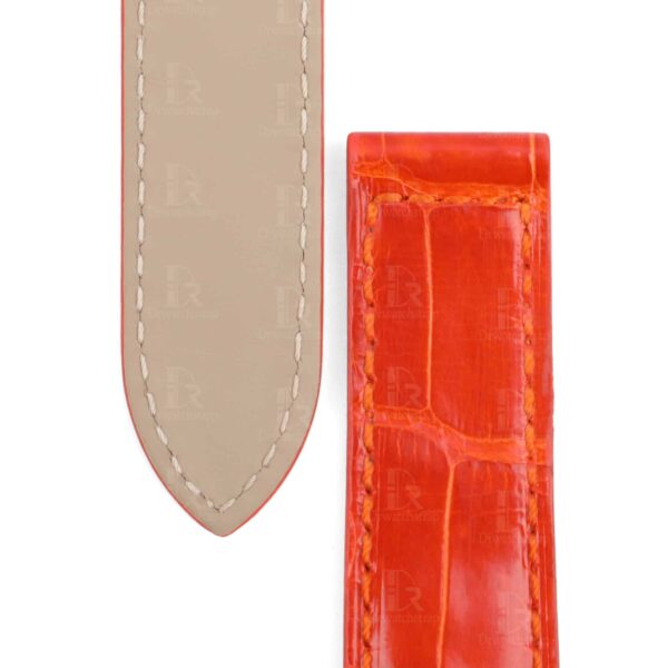 18mm 20mm Genuine best quality American Alligator Orange leather watch strap and watch band replacement for Cartier De Pasha watches from DR Watchstrap - Shop the 100% handmade crocodile leather straps and watch bands online at a low price